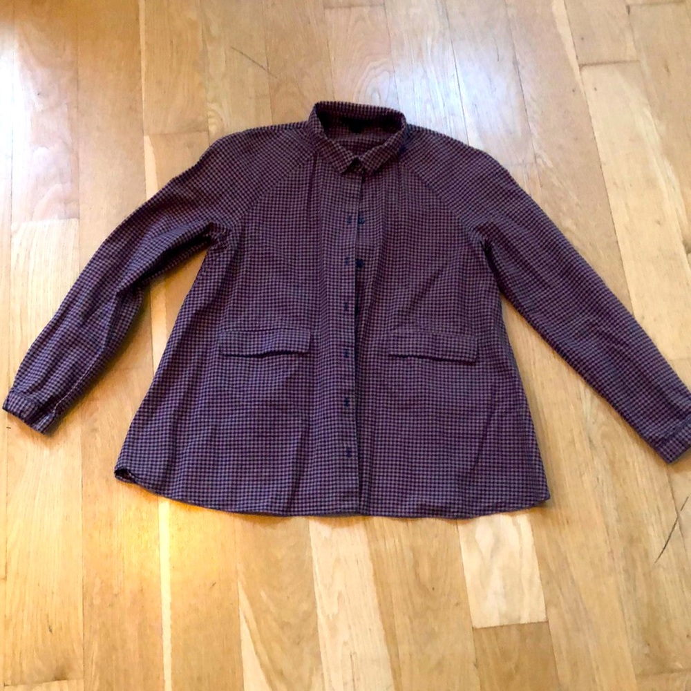 COS checked button down shirt